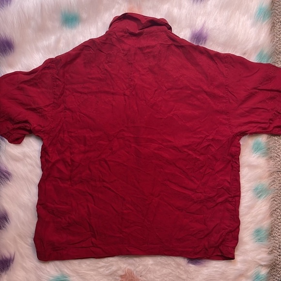 HARLEY Davidson Red Button Up Short Sleeve Sleepwear Shirt - Picture 4 of 5
